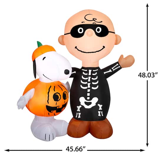 4ft. Airblown® Peanuts® Inflatable Snoopy & Charlie Brown Halloween Scene Lighted Décor